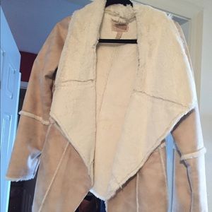 Faux fur suede coat